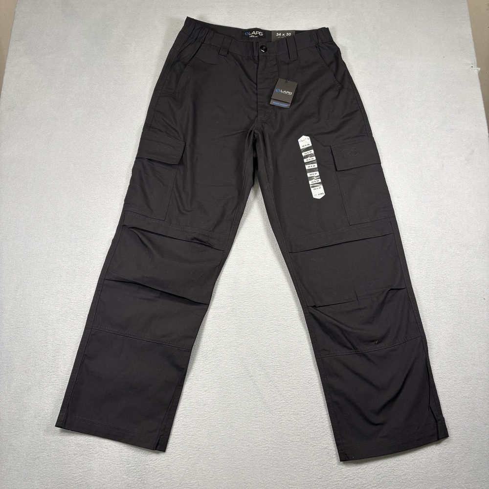 LA Police Gear Core Cargo Pants Mens 34x32 Black Ripstop Tactical BTP9001